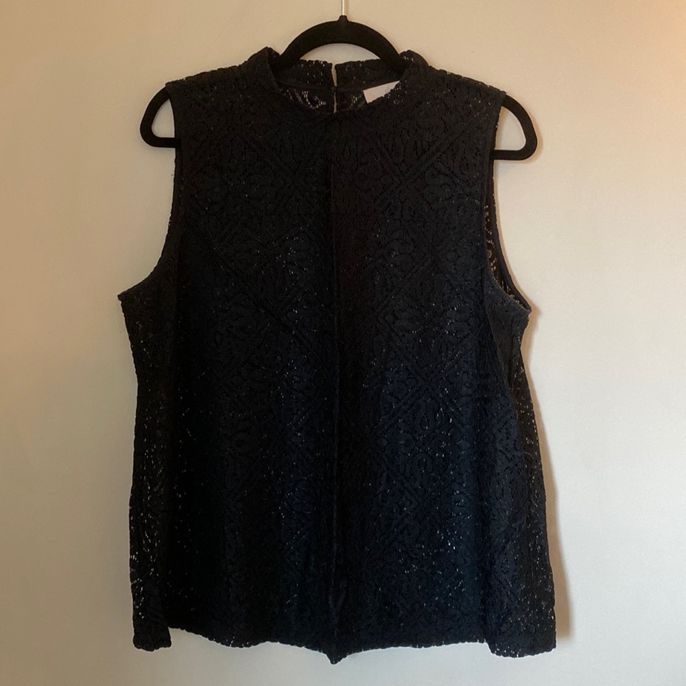 Ann Taylor Loft black lace shell